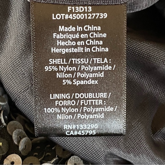 Rachel Zoe Womens Sz Large Sequins Long Sleeve Mini Dress Pewter Cocktail Party - Picture 5 of 8